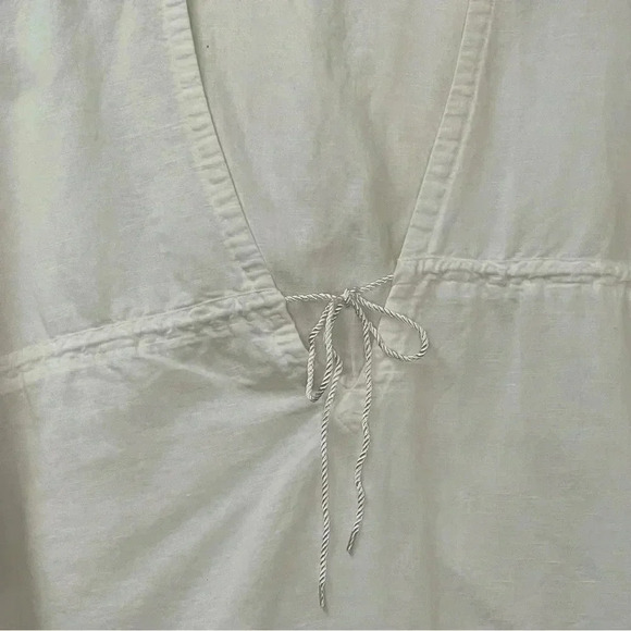 New York & Company‎ Comfort Zone Linen Blend Beachy Hoodie Top Sz L - Picture 5 of 12